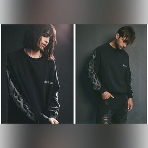 New! SER.O.YA Black Reese Sweatshirt with beaded flame detail 🖤 Large NWT’!